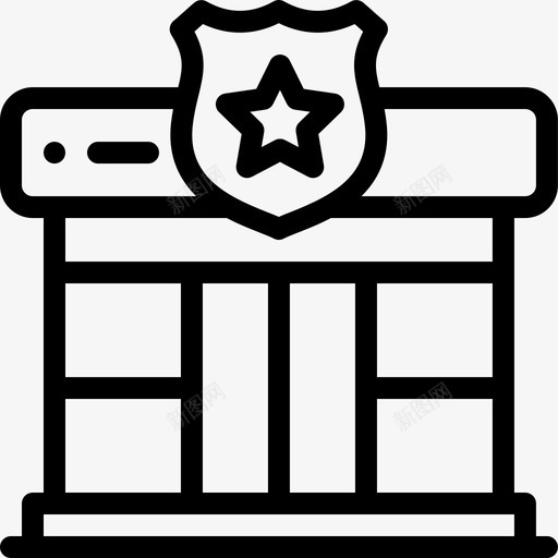 警察局城市生活11直系图标svg_新图网 https://ixintu.com 城市生活 直系 警察局