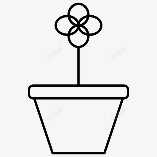 盆花盆栽图标svg_新图网 https://ixintu.com 图标 家具 盆栽 轮廓
