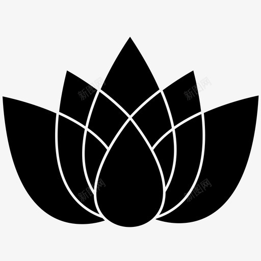 莲花花百合图标svg_新图网 https://ixintu.com 百合 睡莲 莲花