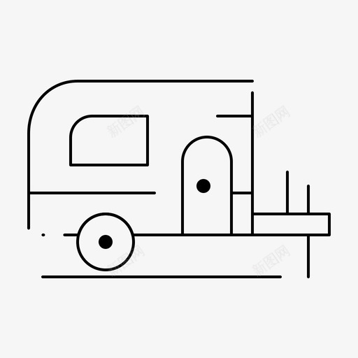 汽车露营车房车图标svg_新图网 https://ixintu.com 季节性 房车 春季 汽车 虚线 露营