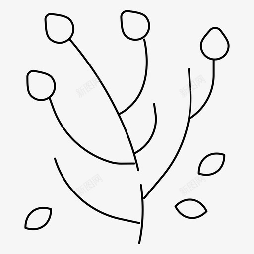 银莲花春花春天的季节细虚线图标svg_新图网 https://ixintu.com 季节 春天 春花 莲花 虚线