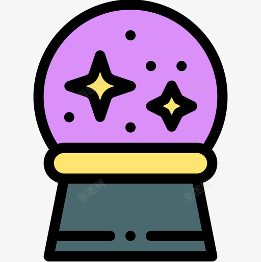 魔术球万圣节76线性颜色图标svg_新图网 https://ixintu.com 万圣节 线性 颜色 魔术