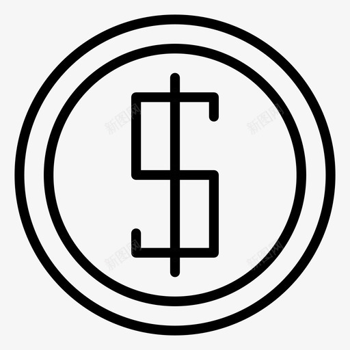 美元硬币收入图标svg_新图网 https://ixintu.com 大纲 支出 收入 硬币 美元 警察