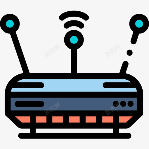 Wifi电子设备45线性彩色图标svg_新图网 https://ixintu.com Wifi 电子设备45 线性彩色