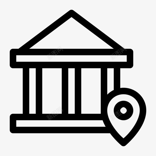 银行建筑物位置图标svg_新图网 https://ixintu.com 位置 地图 建筑物 银行