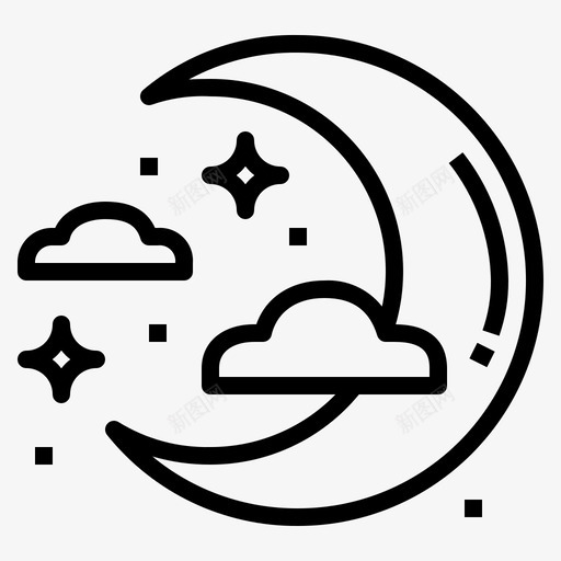月亮半月夜晚图标svg_新图网 https://ixintu.com 半月 夜晚 星星 月亮 魔术师