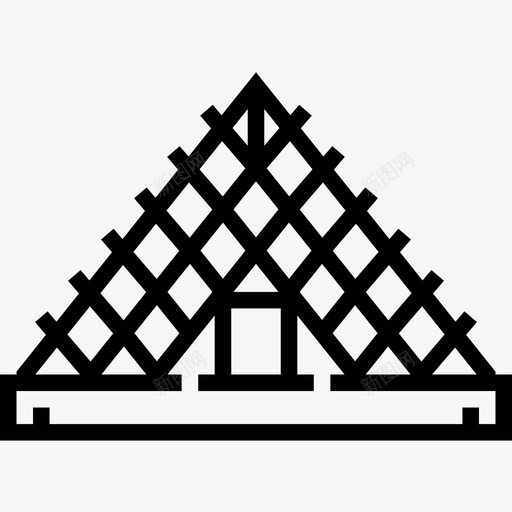 卢浮宫地标4直线图标svg_新图网 https://ixintu.com 卢浮宫 地标 直线