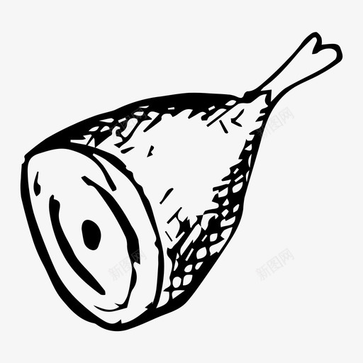 火腿食物肉图标svg_新图网 https://ixintu.com 火腿 素描 食物