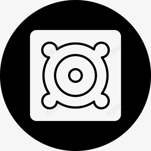 扬声器音乐圆形填充图标svg_新图网 https://ixintu.com 圆形 填充 扬声器 音乐