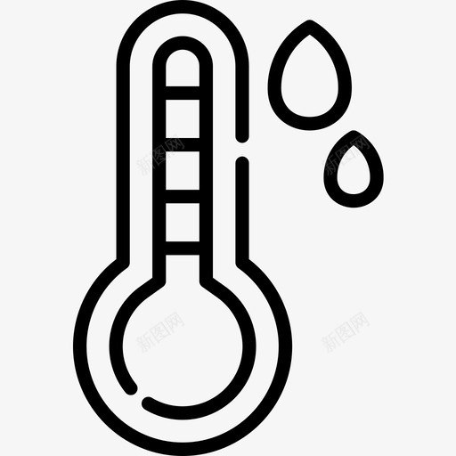 温度计天气166线性图标svg_新图网 https://ixintu.com 天气 温度计 线性