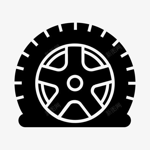 瘪胎汽车维修轮胎图标svg_新图网 https://ixintu.com 汽车服务已填充 汽车维修 瘪胎 车轮 车辆 轮胎