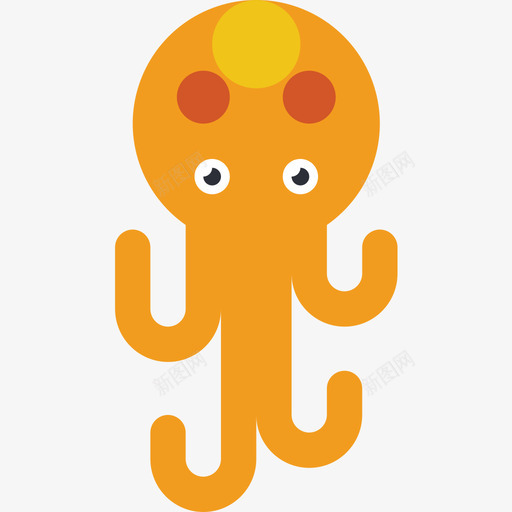 章鱼海洋生物27扁平图标svg_新图网 https://ixintu.com 扁平 海洋生物 章鱼