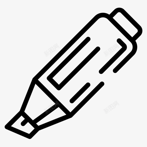 荧光笔文具和办公室8直线型图标svg_新图网 https://ixintu.com 办公室 文具 直线 线型 荧光笔