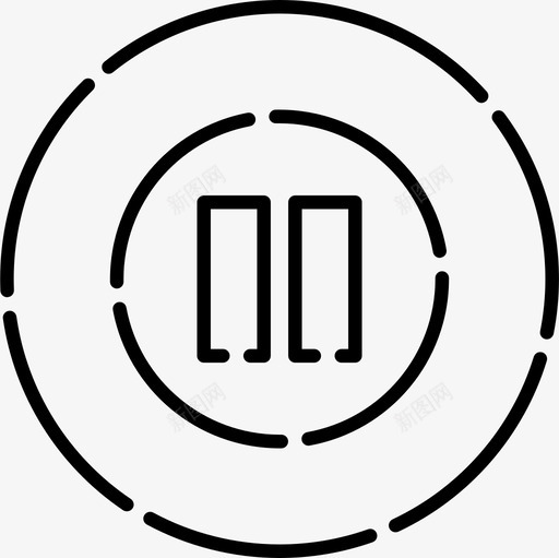 暂停按钮游戏图标svg_新图网 https://ixintu.com 按钮 暂停 游戏 音乐