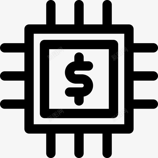芯片电子商务64线性图标svg_新图网 https://ixintu.com 电子商务 线性 芯片