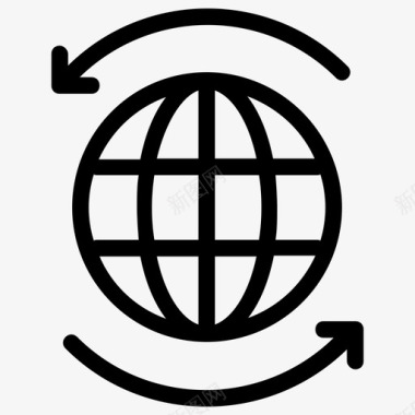全球商务带箭头的环球商务国际商务图标图标