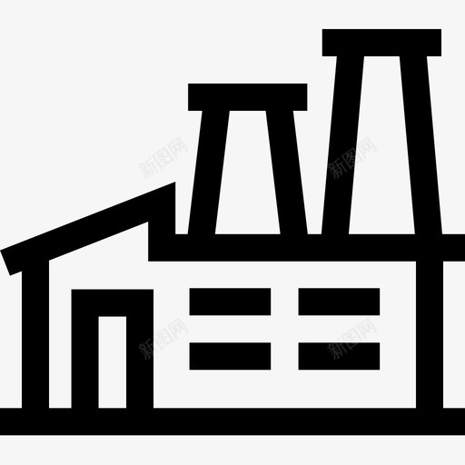 工厂城市生活14线性图标svg_新图网 https://ixintu.com 城市生活 工厂 线性