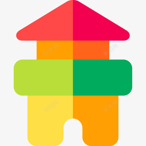 积木儿童玩具3扁平图标svg_新图网 https://ixintu.com 儿童玩具 扁平 积木
