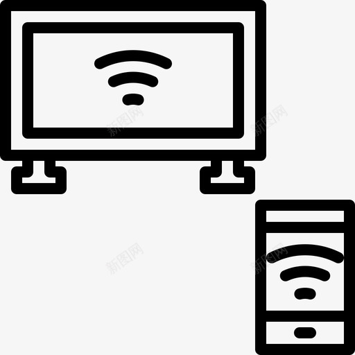 智能电视智能手机电视图标svg_新图网 https://ixintu.com 手机 无线 智能 电视 联网