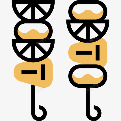烤肉串烧烤和烧烤4黄阴影图标svg_新图网 https://ixintu.com 烤肉串 烧烤和烧烤4 黄阴影