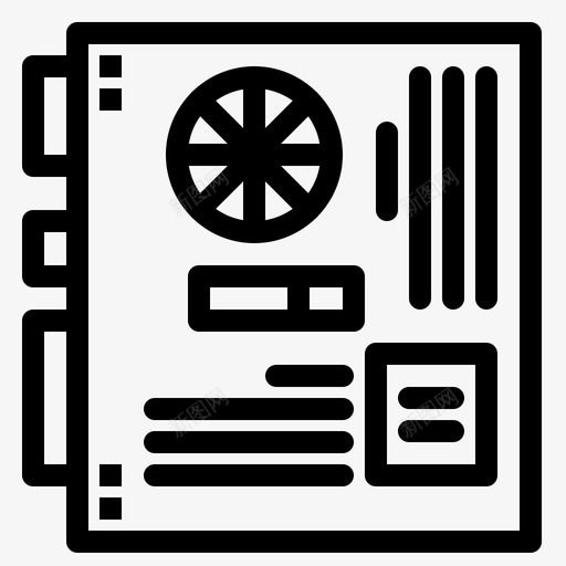 电脑主机主板图标svg_新图网 https://ixintu.com 主机 主板 母板 电脑 视频制作及电脑硬体生产线