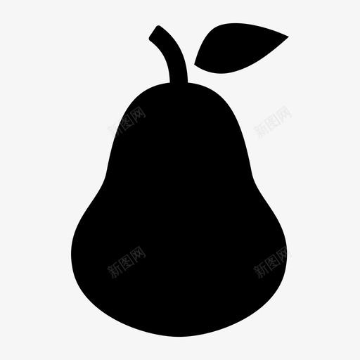 梨食品新鲜水果图标svg_新图网 https://ixintu.com 叶子 新鲜水果 梨 水果和蔬菜 食品