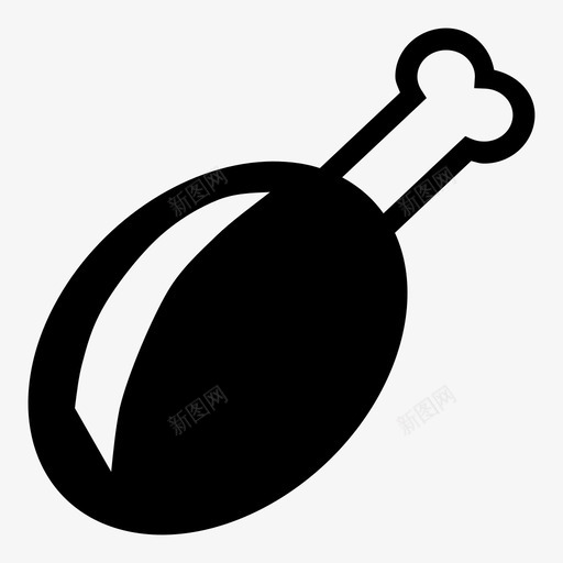 鸡腿吃肉图标svg_新图网 https://ixintu.com 鸡腿