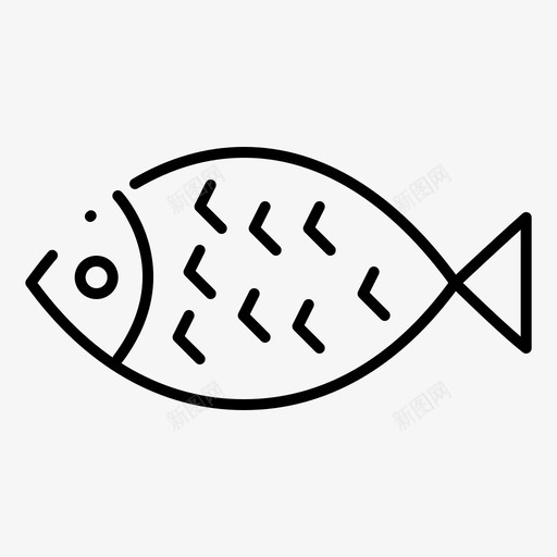 鱼复活节吃图标svg_新图网 https://ixintu.com 复活节 点线 规则 食物