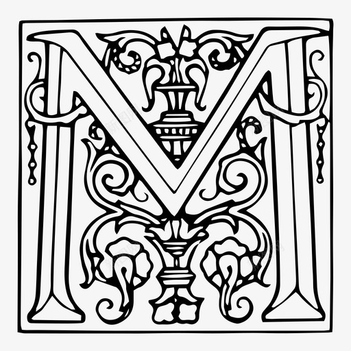 字母m装饰排版图标svg_新图网 https://ixintu.com 字母m 排版 装饰