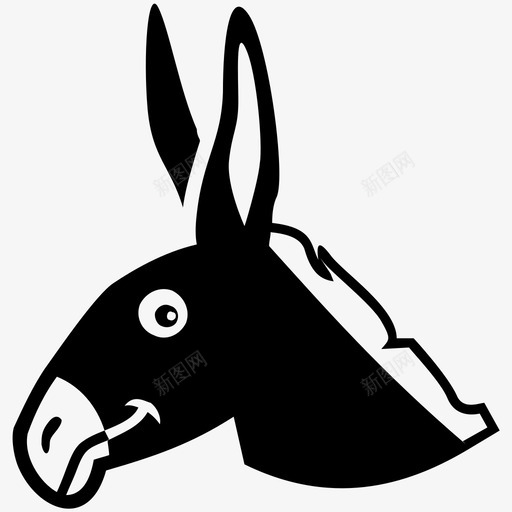 驴子动物动物脸图标svg_新图网 https://ixintu.com 动物 动物玩具 动物脸 可爱的动物 驴子