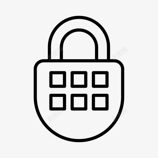 挂锁密码锁上锁图标svg_新图网 https://ixintu.com 上锁 安全 密码锁 挂锁