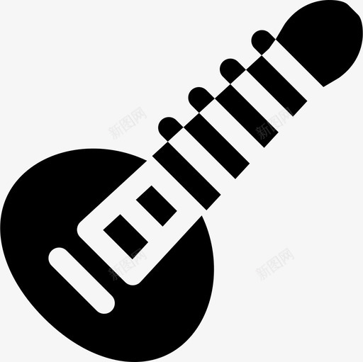 Sitar印度17填充图标svg_新图网 https://ixintu.com Sitar 印度17 填充