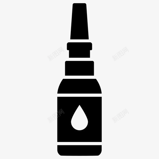 鼻喷雾剂药物药房图标svg_新图网 https://ixintu.com 婴儿卫生和健康字形图标包 药房 药物 鼻喷溅 鼻喷雾剂