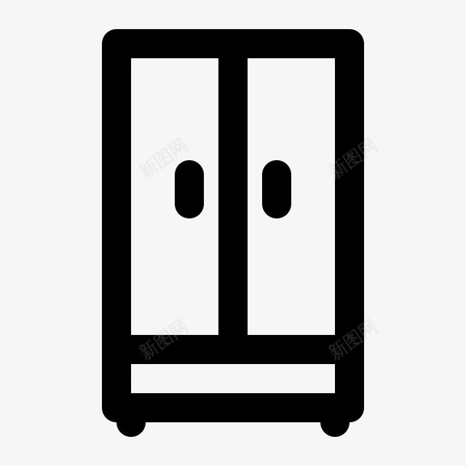 橱柜两扇门卧室橱柜图标svg_新图网 https://ixintu.com 两扇 储藏室 卧室 家具 木材 橱柜 轮廓