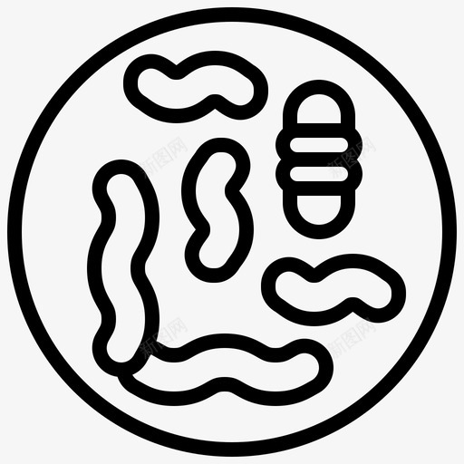 微生物细菌益生菌图标svg_新图网 https://ixintu.com 人体 器官 微生物 益生 细胞 细菌