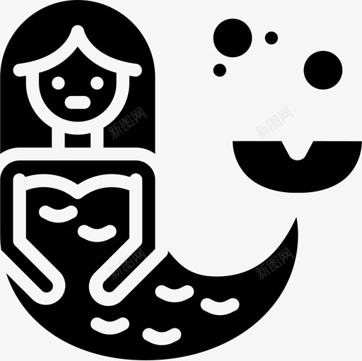 美人鱼幻想10填充图标svg_新图网 https://ixintu.com 填充 幻想 美人鱼