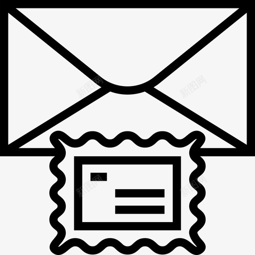 邮票邮政要素直线图标svg_新图网 https://ixintu.com 直线 邮政要素 邮票