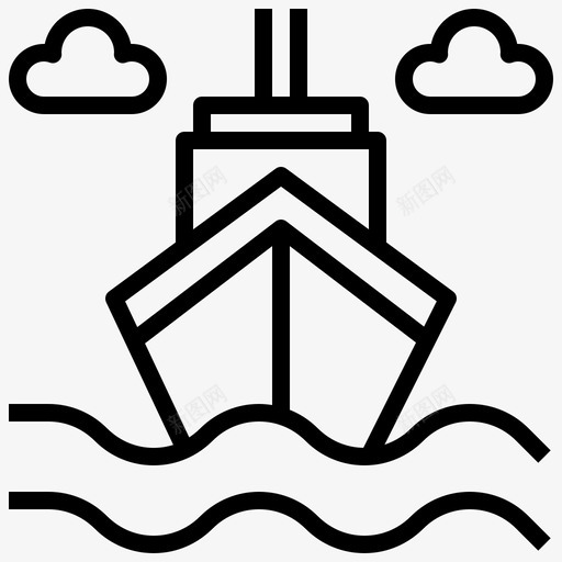 海上航行船巡洋舰图标svg_新图网 https://ixintu.com 休闲和旅游 巡洋舰 海上航行 船 船舶 运输