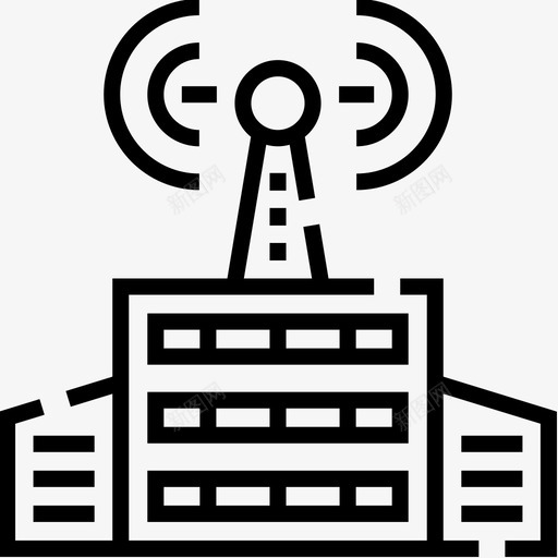 信号塔新闻25线性图标svg_新图网 https://ixintu.com 信号塔 新闻25 线性