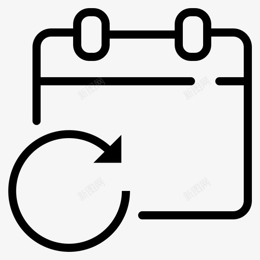 重复日历事件图标svg_新图网 https://ixintu.com 事件 任务 日历 计划 重复