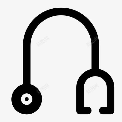 听诊器胸部脐带图标svg_新图网 https://ixintu.com 医院 听诊器 圆形 实心 心跳 耳朵 胸部 脐带