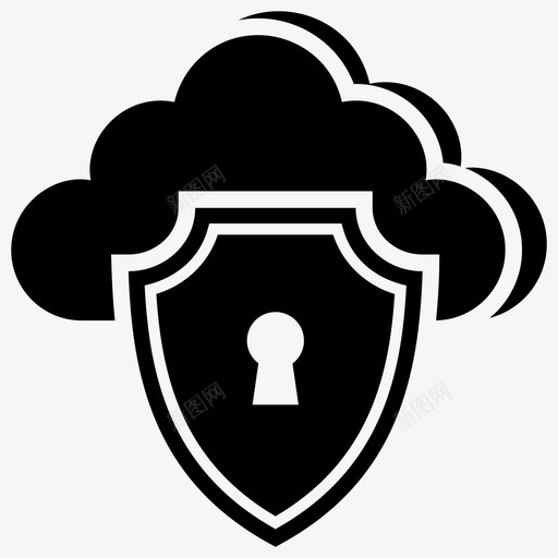 云安全云保护云技术图标svg_新图网 https://ixintu.com 云保护 云安全 云技术 在线数据 坚实的商业图标 数据保护