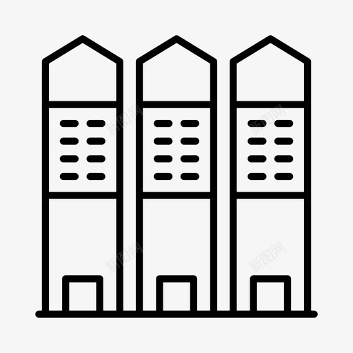 公寓建筑城市图标svg_新图网 https://ixintu.com 公寓 城市 城市发展 城镇 建筑