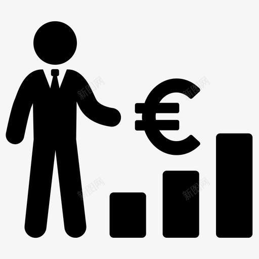 奖金条形图欧元图标svg_新图网 https://ixintu.com 利息 奖励 奖金 条形图 欧元 销售额