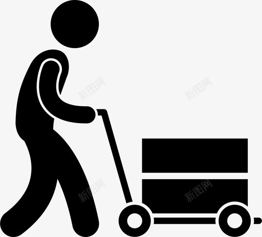 搬运箱手推车搬运图标svg_新图网 https://ixintu.com 家具 手推车 搬运 物品 采购
