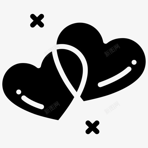 婚礼情侣心图标svg_新图网 https://ixintu.com 婚姻 婚礼 心 情人节2黑色填充 情侣 爱