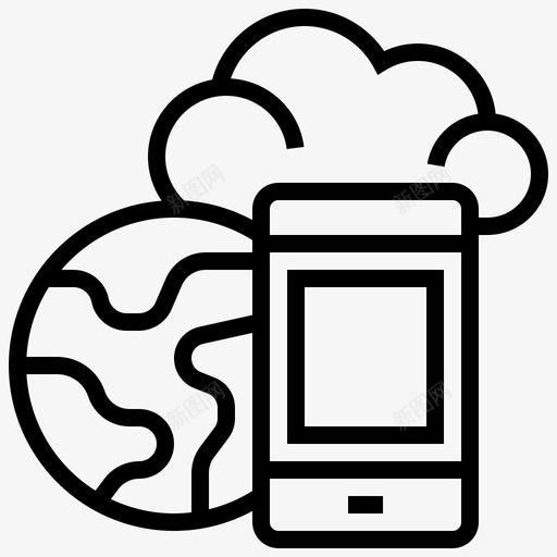 云技术数据全球图标svg_新图网 https://ixintu.com 全球 共享 存储 技术 数据 网络