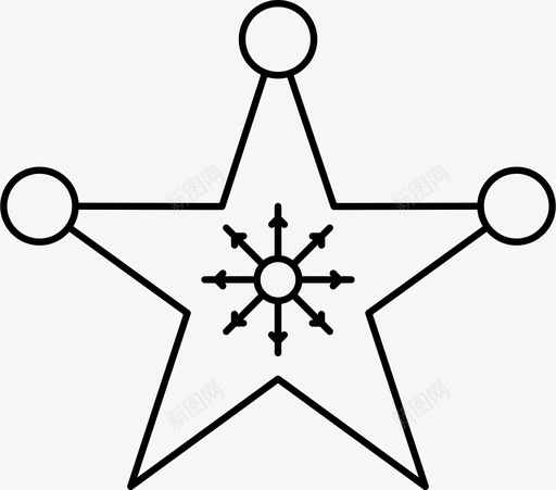星星徽章圣诞节图标svg_新图网 https://ixintu.com 圣诞节 徽章 星星 装饰