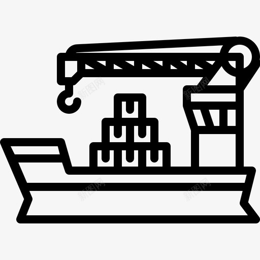 货船船集装箱图标svg_新图网 https://ixintu.com 货船 运输 集装箱