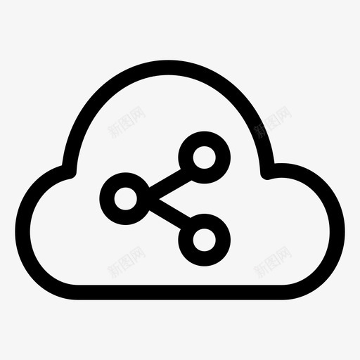 网络云共享连接图标svg_新图网 https://ixintu.com 云共享 共享数据 网络 联网 连接